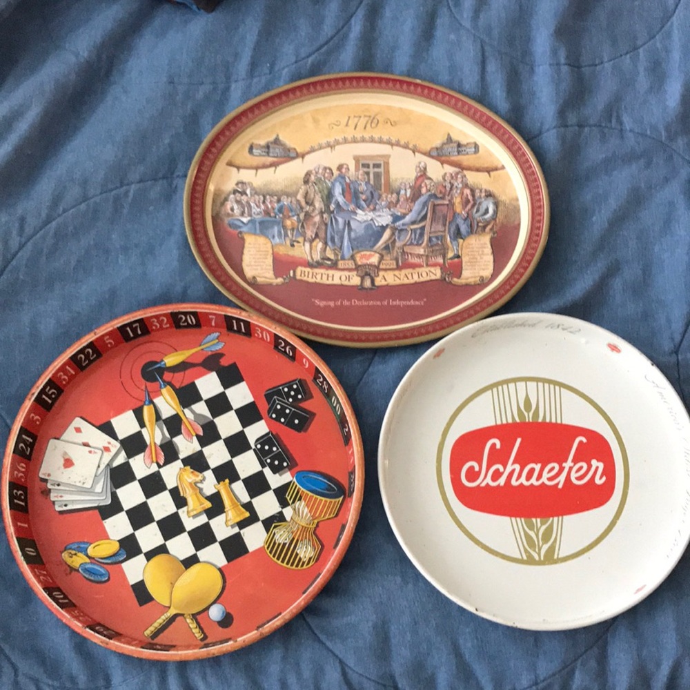 Vintage Beer Serving Trays
